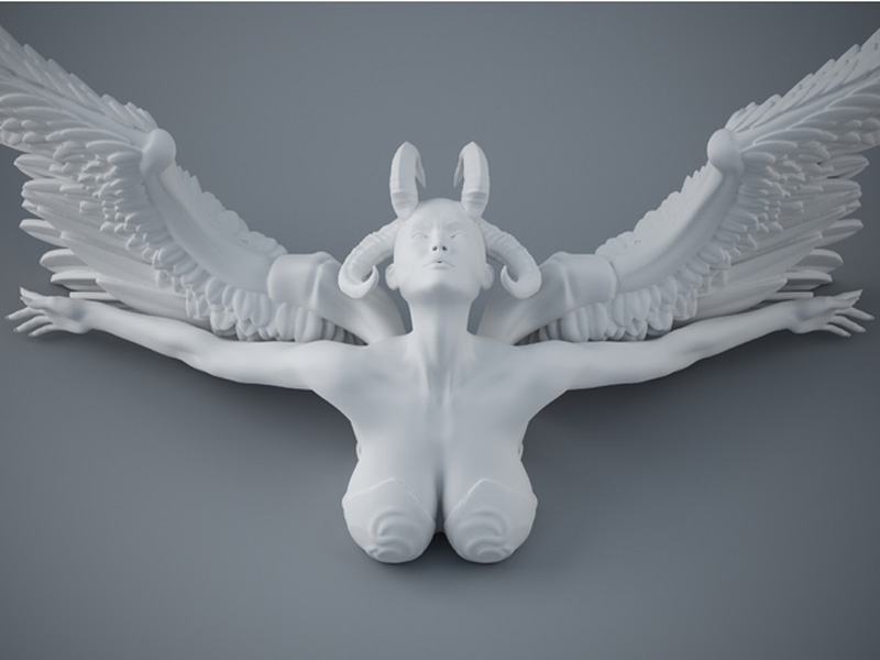 邪恶的天使3D打印模型免费STL文件下载-深圳市博易特智能科技有限公司