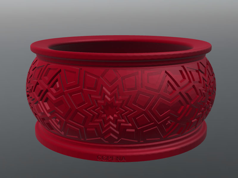 几何图案花盆3D打印模型免费STL文件下载-深圳市博易特智能科技有限公司