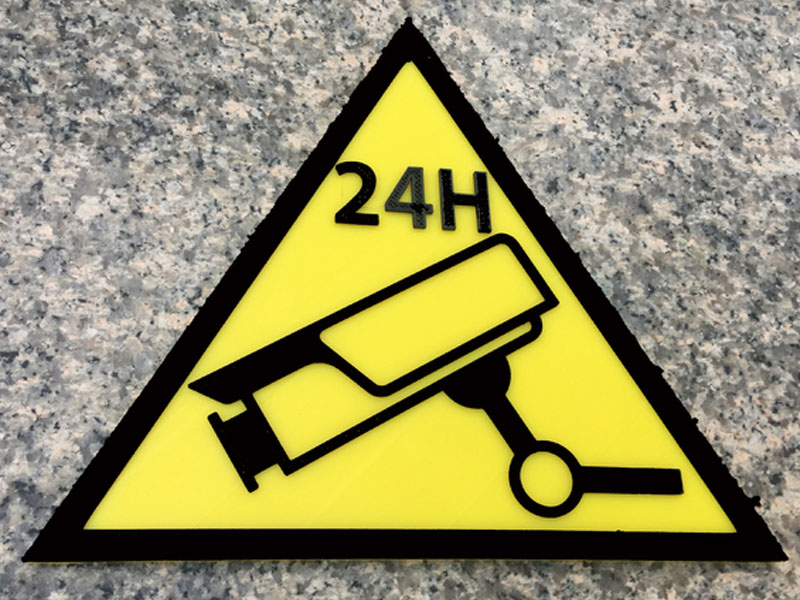 摄像机视频监控警告标志3D打印模型免费STL文件下载-深圳市博易特智能科技有限公司